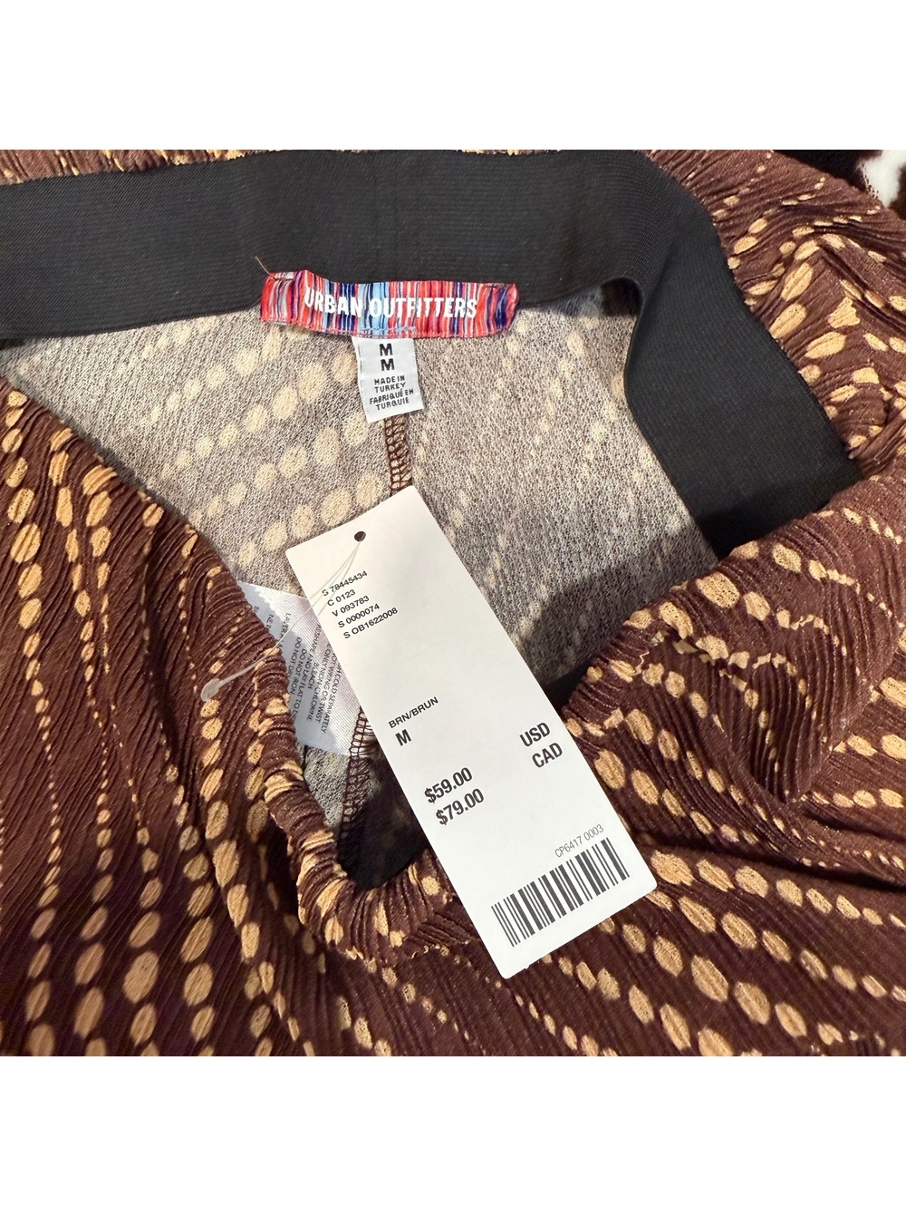 Urban Outfitters NWT Brown Printed Flare Pants Y2K Boho Medium - Picture 2 of 4
